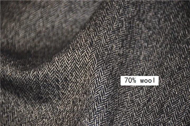 Тонкая камвольная 70% шерстяная ткань коричневый стиль елочка цена за 1 метр 5" идея для пальто