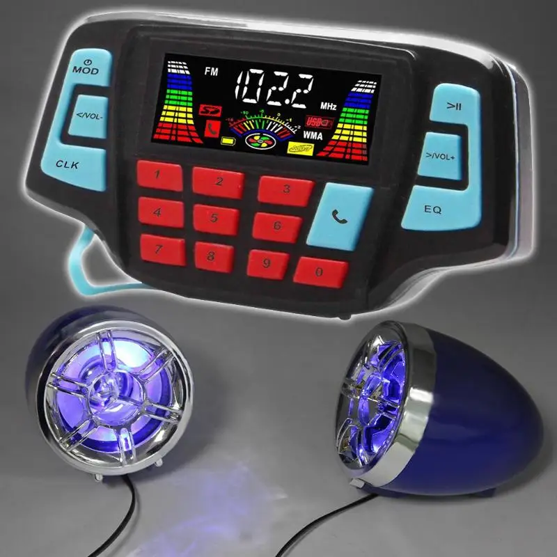 Bluetooth MP3 плеер VODOOL на руль мотоцикла динамик звуковая система для USB TF FM радио