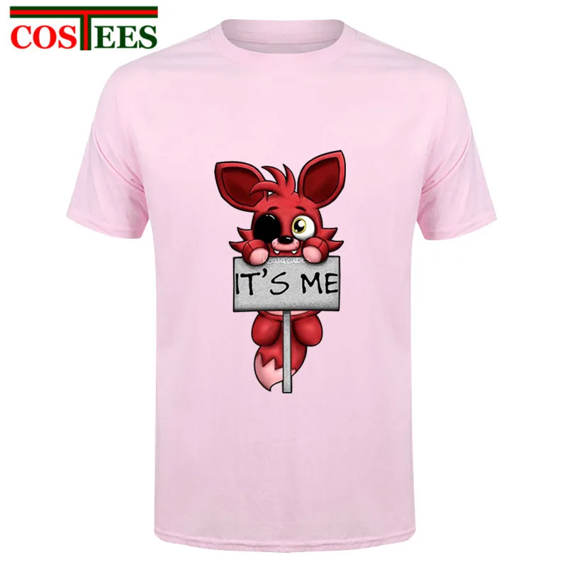 Kawaii FNAF/мужская футболка с плюшевой надписью Foxy летняя в стиле хип-хоп хлопковая