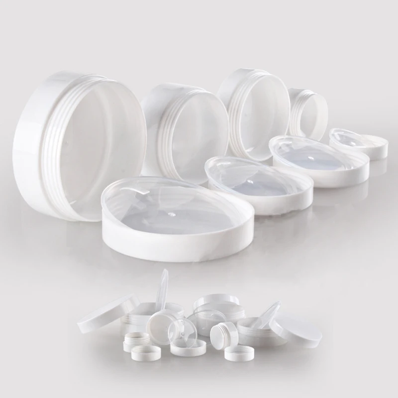 3g-5g-10g-30g-50g-100g-10pcs-Portable-White-Plastic-Jar-Mask-Cream-Jars-With-Depressed (2)