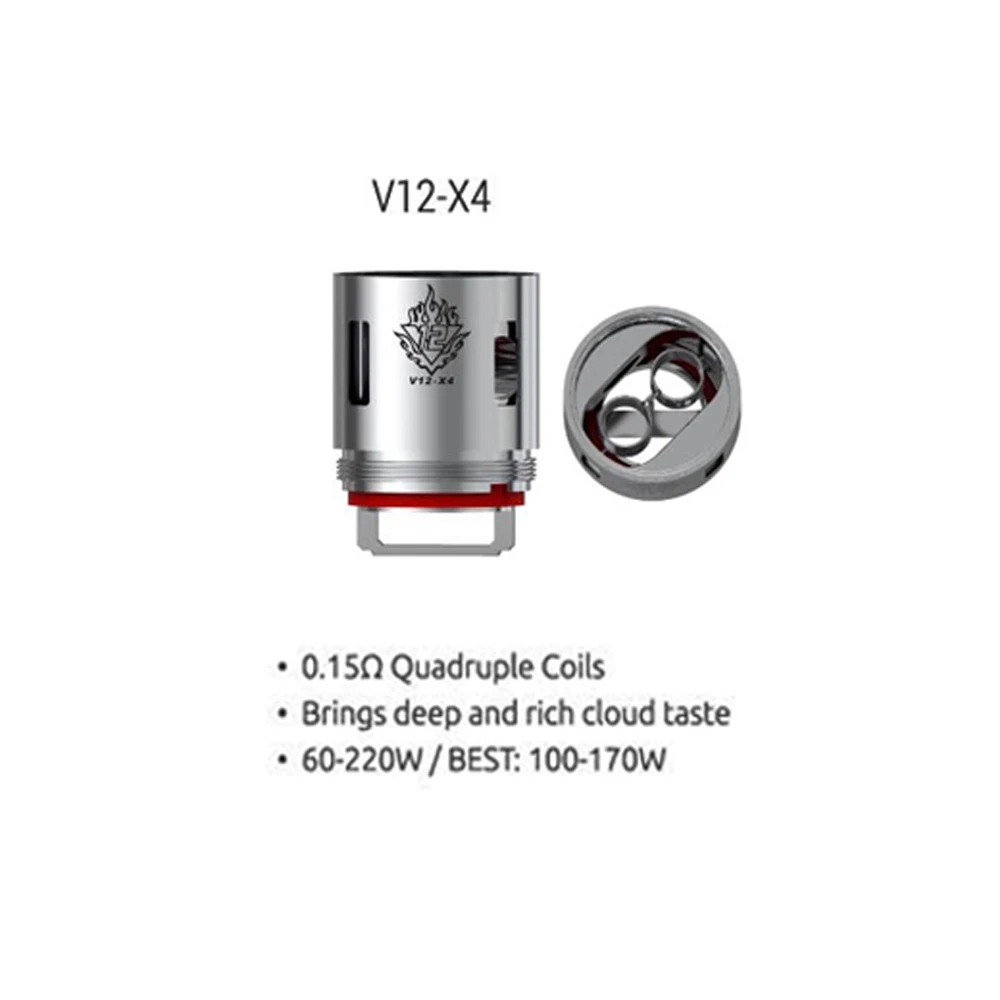 SMOK TFV12 X4 катушка с головкой V12 X4 ядро 0.15ом сопротивление Vape испаритель резистор для SMOK TFV12 распылитель бак испаритель