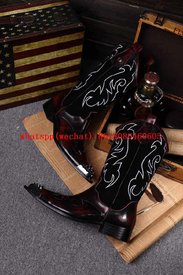 US $126.72 36% OFF|Neue Stahlkappe Metall Botas Masculina Mens Kniehohe Stiefel Handgefertigte High Heels Cowboy Stiefel Besetzt Herren Kleid US $126.72 36% OFF|Neue Stahlkappe Metall Botas Masculina Mens Kniehohe Stiefel Handgefertigte High Heels Cowboy Stiefel Besetzt Herren Kleid
