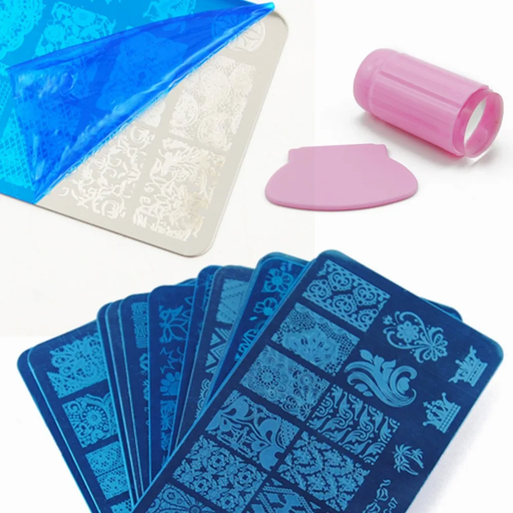 

COSCELIA Flower 3D DIY Polish Nail stamping plates Stamper Scraper with Cap Stamping Template Nail manicure Stamp for nails Art