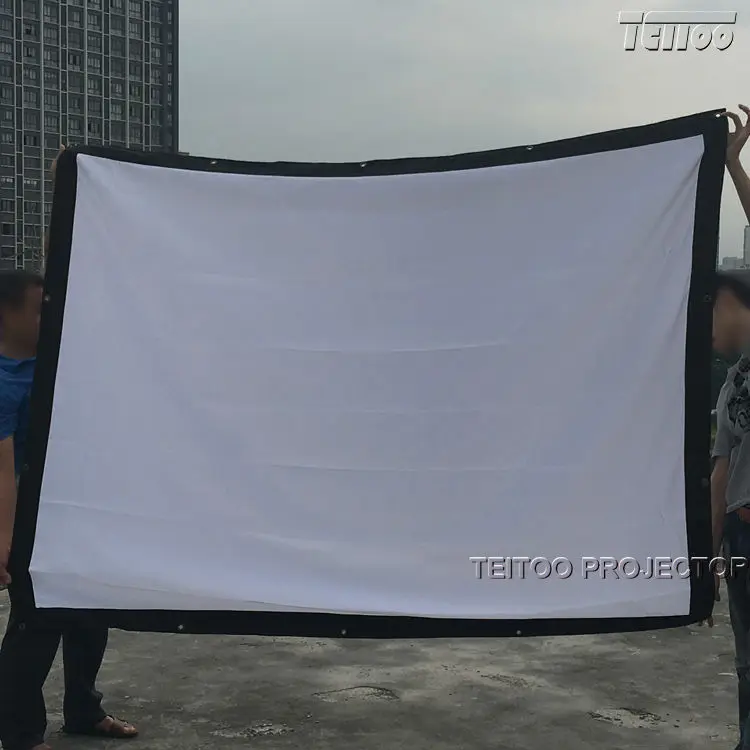 Pasokan Pabrik 100 Inches 4 3 Film Lipat Hd Proyektor Depan Layar Proyektor Putih Kanvas Kain Bahan Gratis Pengiriman Screen White Projector Screen100 Inch Aliexpress