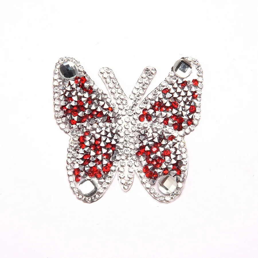 Colorful Butterfly Patches Rhinestone Heat Transfer Iron-On DIY Patches Appliques For Clothes Garment Bags 66cm-1 (8)