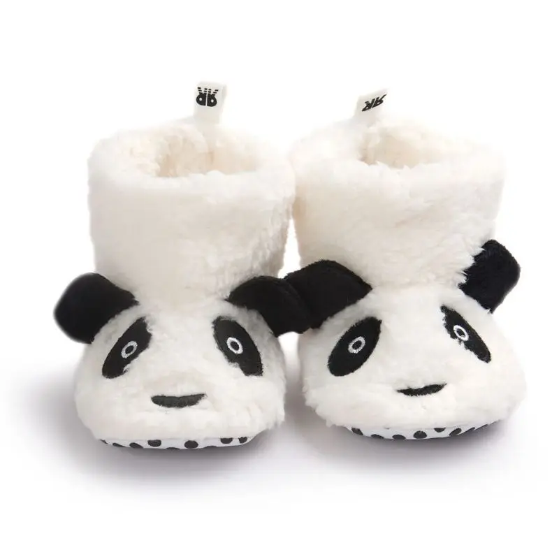 

2016 Winter Cute Panda Animal Style Baby Boots Fleece Worm Cotton-padded Shoes Baby Booties Infant Toddler Shoes