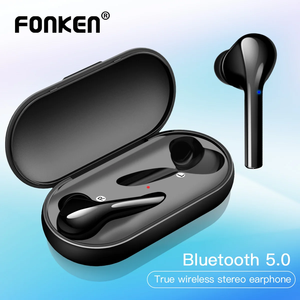 

FONKEN TWS M6s Wireless Earphone 5.0 Bluetooth Headphones Stereo in ear Sports Handsfree Earbuds with Charging Case for Phone