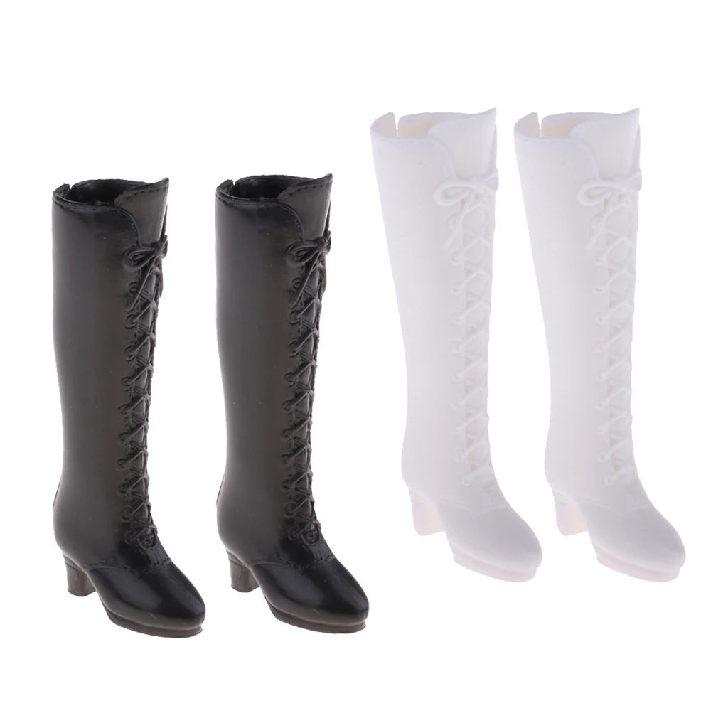1/6 Smart BJD Dolls Shoes Black White Boots for Momoko for SD DD Clothing Accessory