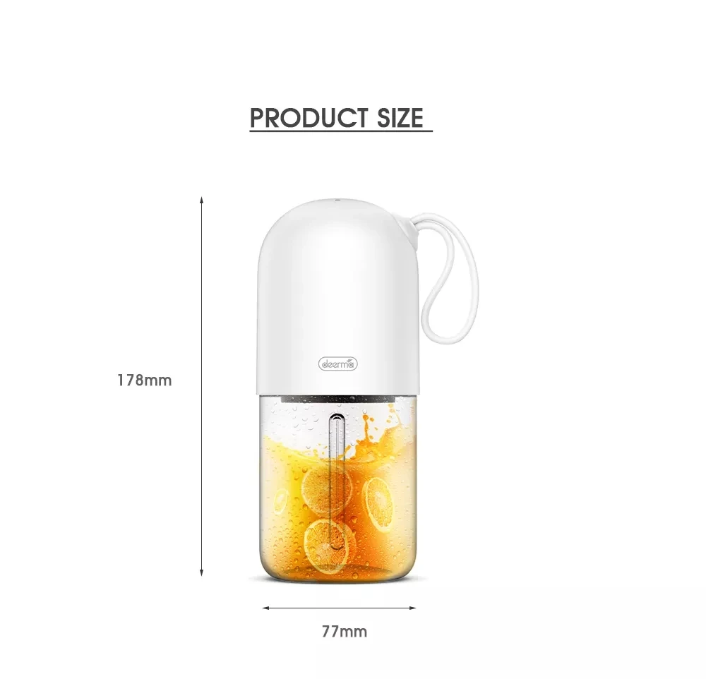 XIAOMI MijiA Deerma Portable Mini Fruit Juicer Kitchen Electric Mixer Capsule Shape Powerful Electric Juice Cup XIAOMI YouPIN (13)