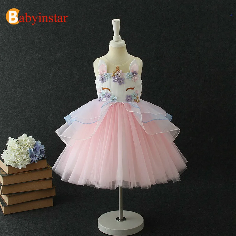 Comprar 2019 nuevos vestidos de Navidad de unicornio para niñas, vestidos de princesa, vestidos bonitos para niñas