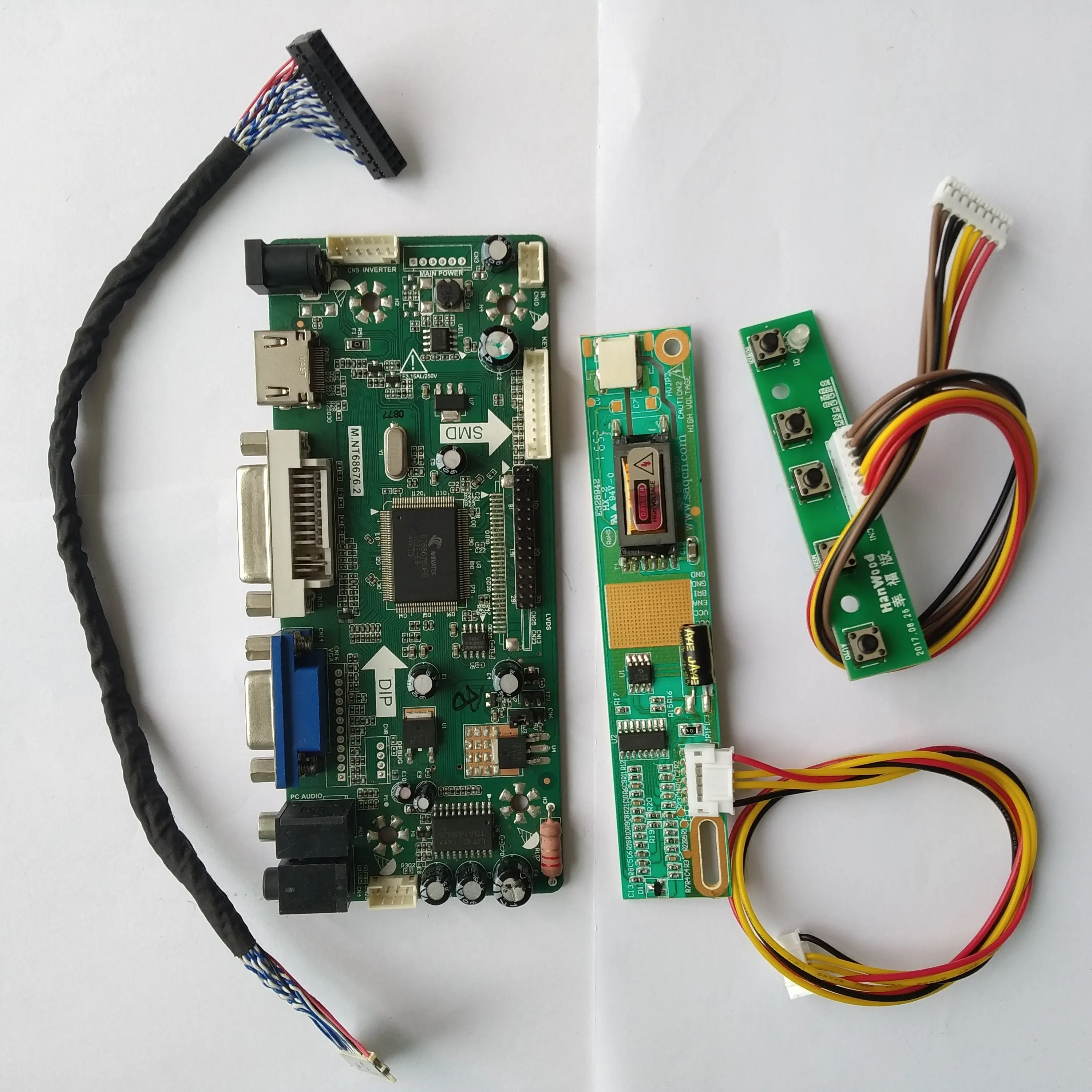 

Controller board M.NT68676 screen Driver For B154EW04 V2/V6 1280X800 DIY VGA DVI 15.4 inch panel LVDS HDMI monitor Audio