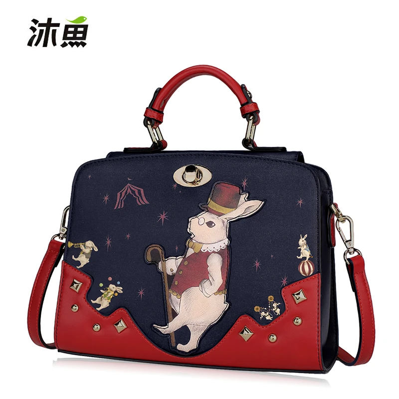SJ женские сумки на плечо, женская сумка-мессенджер, сумки, сумки Braccialini, фирменный стиль, ручная работа, искусство, мультяшный кролик, джентльмен