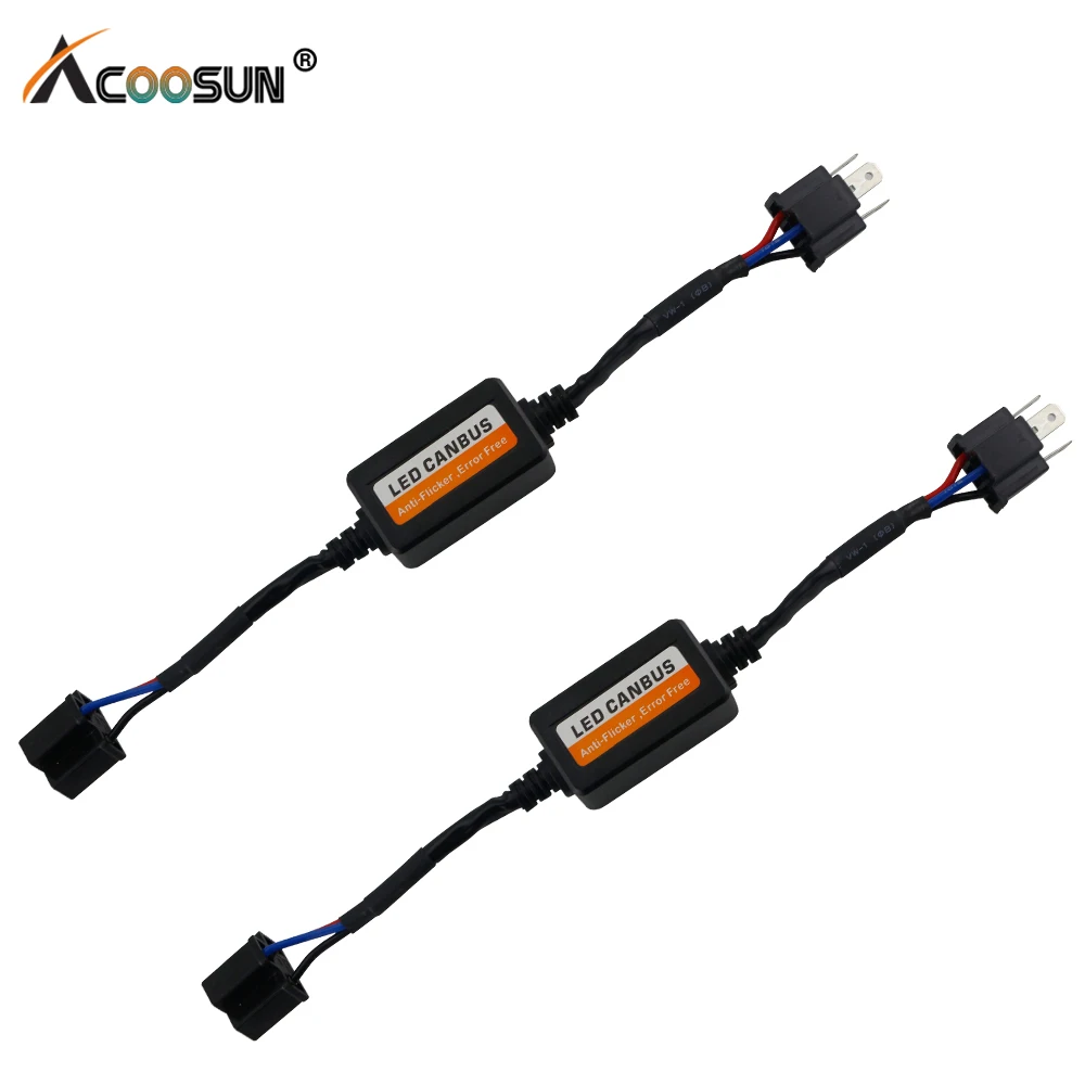 

2pcs Error Free Canbus Decoder for LED Car Headlight Bulb Kits for SUV Fog Lamps H4 H7 H11 H13 9005 9006 Error Warning Canceller
