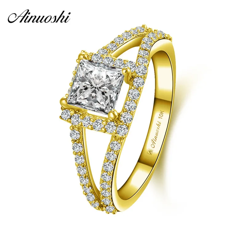 AINUOSHI 10k Solid Yellow Gold Woman Wedding Square Halo Ring 1ct Princess Cut Double Rows Shinning CZ Lady Engagement Jewelry
AINUOSHI 10k Solid Yellow Gold Woman Wedding Square Halo Ring 1ct Princess Cut Double Rows Shinning CZ Lady Engagement Jewelry
