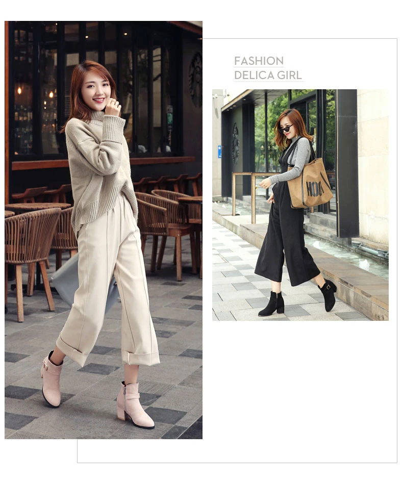 RQFF Brand Winter Boots Women With Box Big size34-43 Flock Warm Shoes Woman High Heel Ankle Boot Female Zip Footwear Ladies Shoe (3)