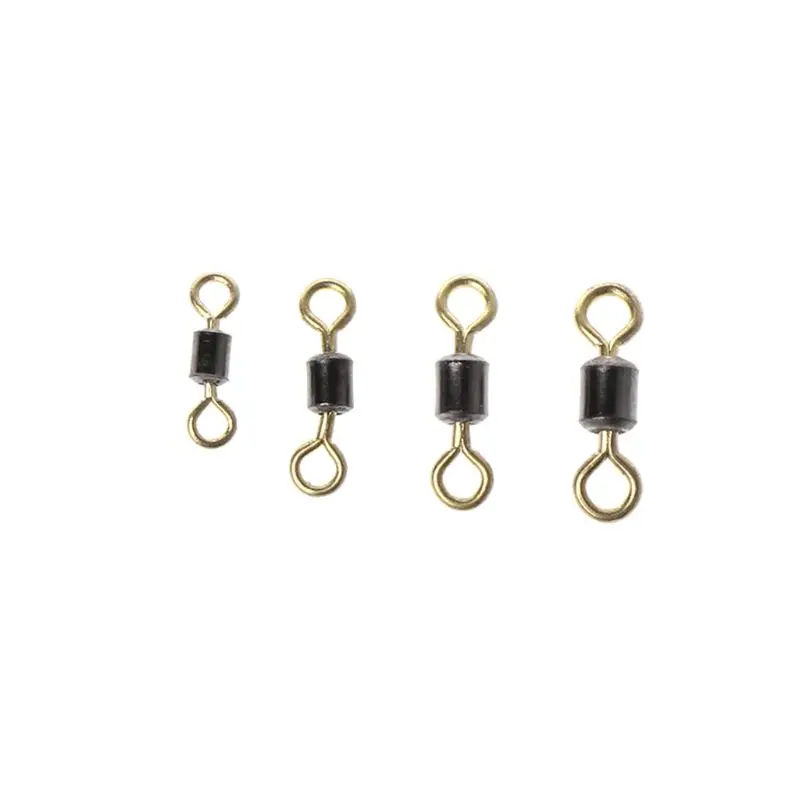 

50 Pcs/Set Fishing Swivel Quick Release Connector Powerful Swivels Flexible Rotation Alloy Plated Rolling Tackle Accessories