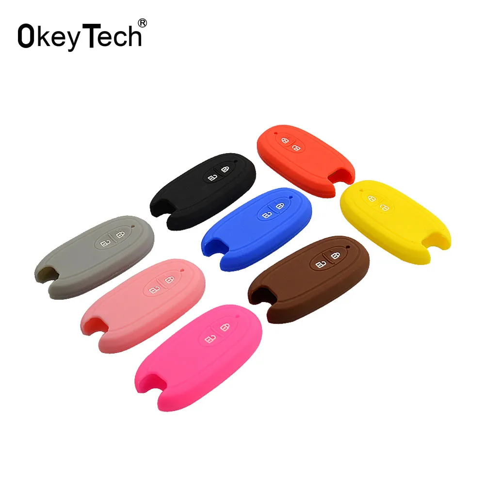 

OkeyTech 2 Button Silicone Rubber Case Smart Key Cover Protect Skin Holder Sticker Bag Fob for Suzuki Swift Kizashi SX4 S-Cross