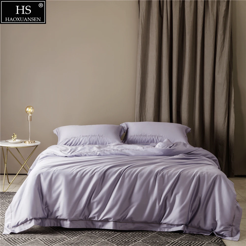 

Egyptian Cotton Embroidery Pale Blue Queen King 4 Piece Bedding Sets Sheets Pillow Case Duvet Cover Simple Fashion Gift Box