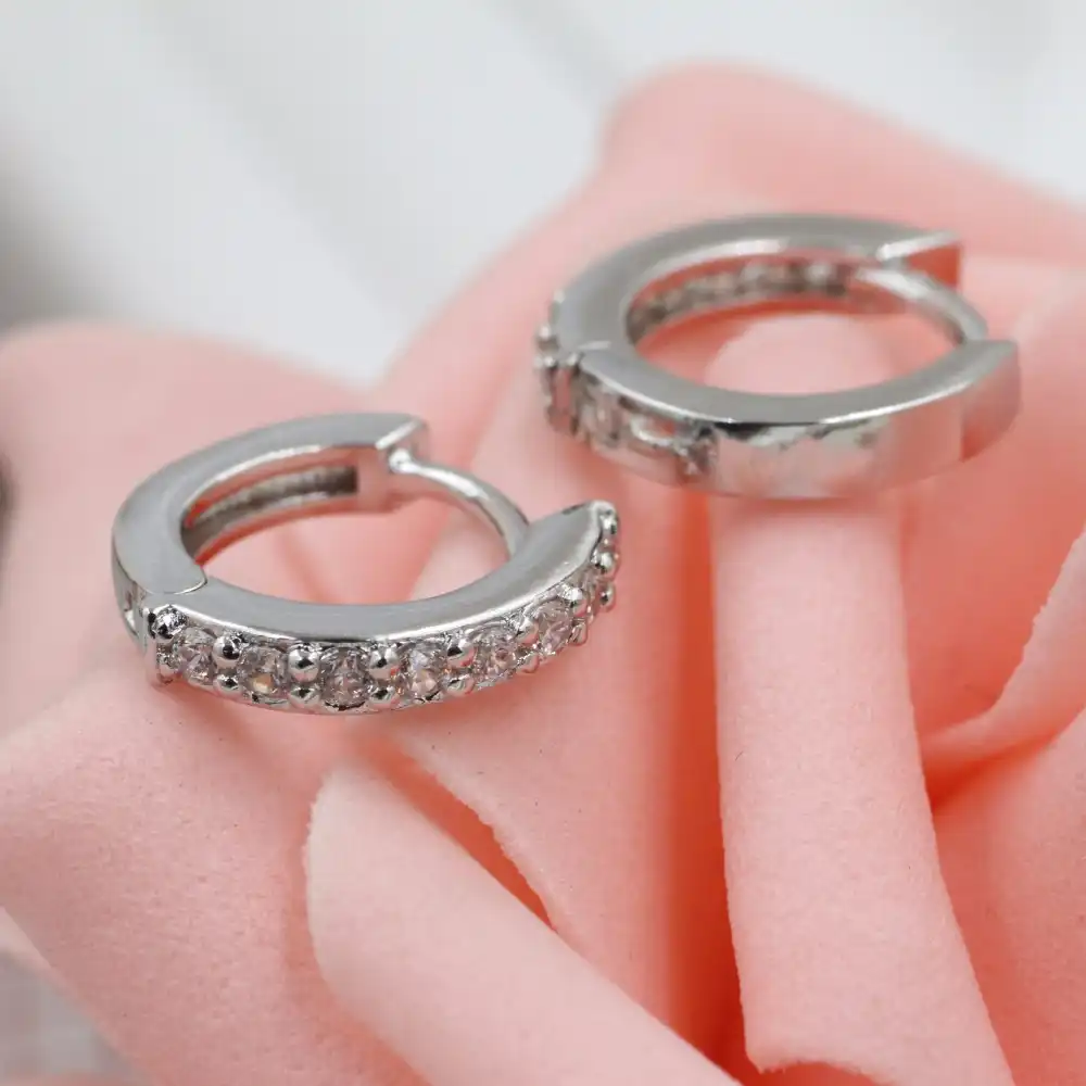 2017 Бесплатная доставка Jewelry 925 серебро один Micro декор циркон серебряные серьги циркон серьги позолоченный Женщины