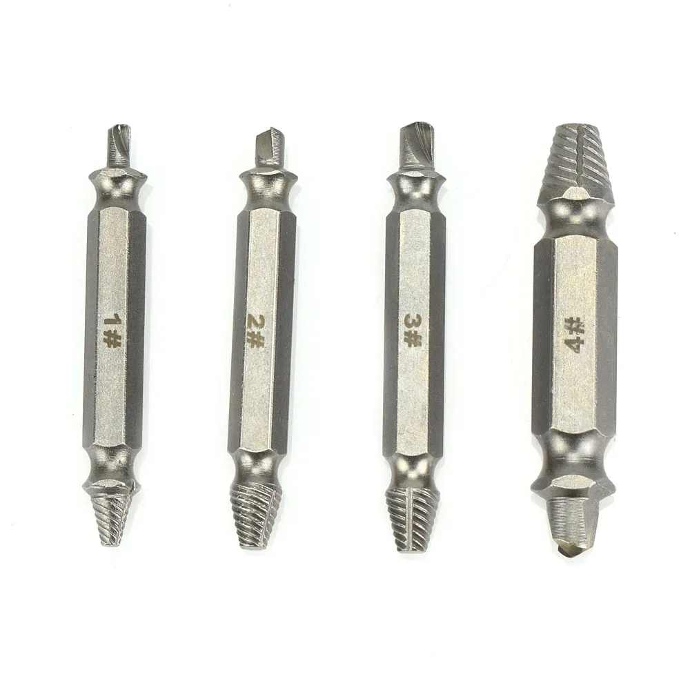 4pcs/set Damaged Screw Extractor Drill Bits Set Easy Out Tool Speedout