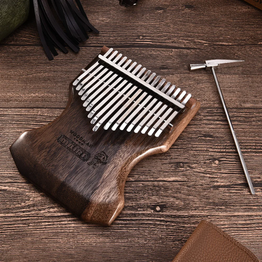 17 клавиш Kalimba Calimba Mbira твердый черный корпус из сандалового дерева большой палец