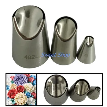 

3 PCS Stainless Steel Nozzles Pastry Cream Cakes Decorating Tips Set Baking Tools Kitchen JH176