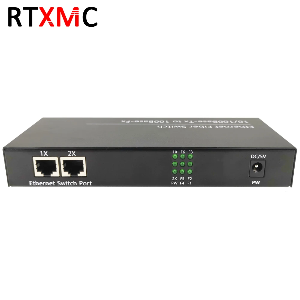 6F2E 10/100 м Ethernet коммутатор 6 оптоволоконный порт 25 км 2 UTP RJ45 Быстрый Erhetnet волоконно-оптический коммутатор с 5 в 2 А источник питания