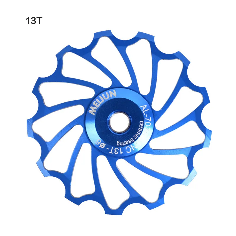 2шт MEIJUN MTB дорожный велосипед керамический Натяжной ролик 7005 Алюминиевый сплав задний переключатель 11 T 13 T направляющий Велоспорт керамический s подшипник опорный ролик