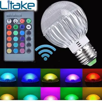 

Litake LED RGB Bulb Lamp E27 LED Changeable Spotlight 3W Magic Holiday RGB lighting +Remote Control 16
