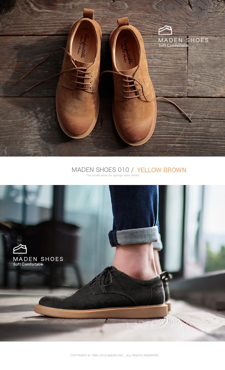 Maden/коричневая Спортивная мужская обувь; повседневные кроссовки; кожаные универсальные классические желтые Нескользящие Корейские осенние кроссовки на шнуровке