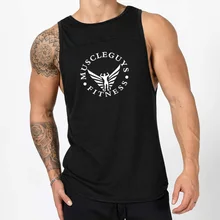 Muscleguys мужская майка для бодибилдинга спортивные залы тренировка хлопковая рубашка без рукавов Одежда для фитнеса Стрингер майка Мужской Повседневный жилет