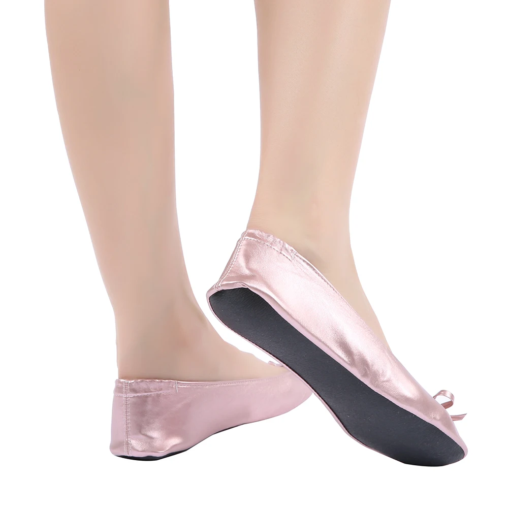 Women Flats Portable Fold Up Ballerina Flat Shoes Roll Up Foldable Ballet After Party For Bridal Wedding Party Favor