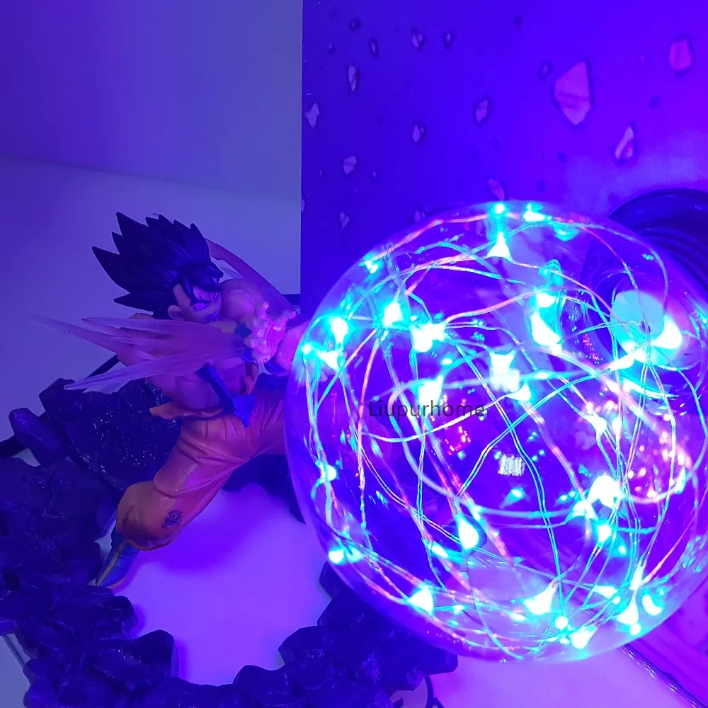 Dragon Ball лампа Сон Гоку Kamehameha против Vegeta Galick пистолет светодиодные ночники Lampara Dragon Ball Z Супер Saiyan DBZ настольная лампа