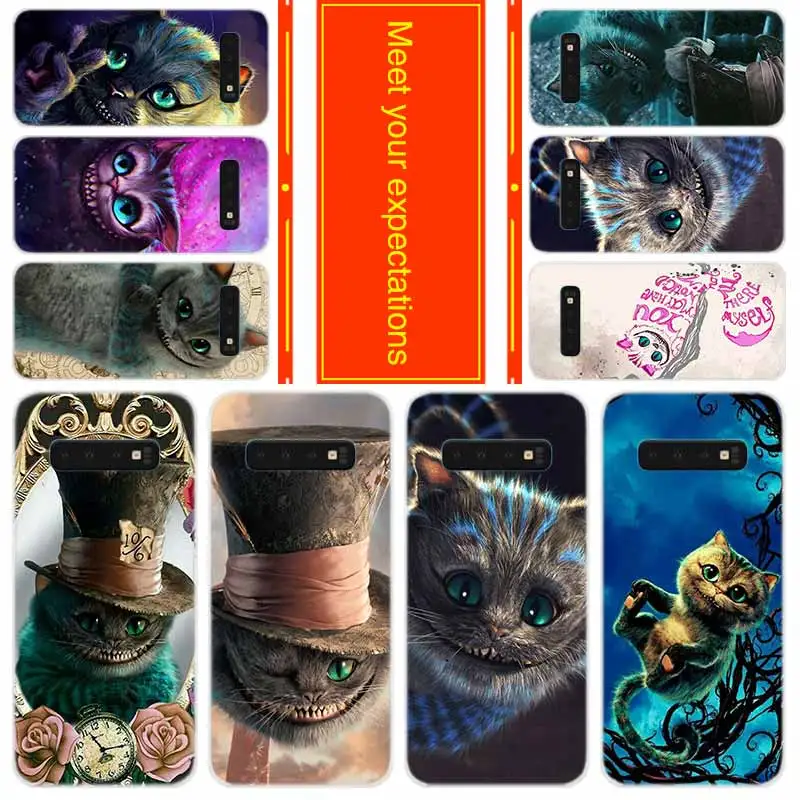 

Phone for Samsung Galaxy S10 E S9 S8 Plus S7 s6 Edge s10 plus s5 Note 10 9 8 Case alice through the looking glass cheshire cat