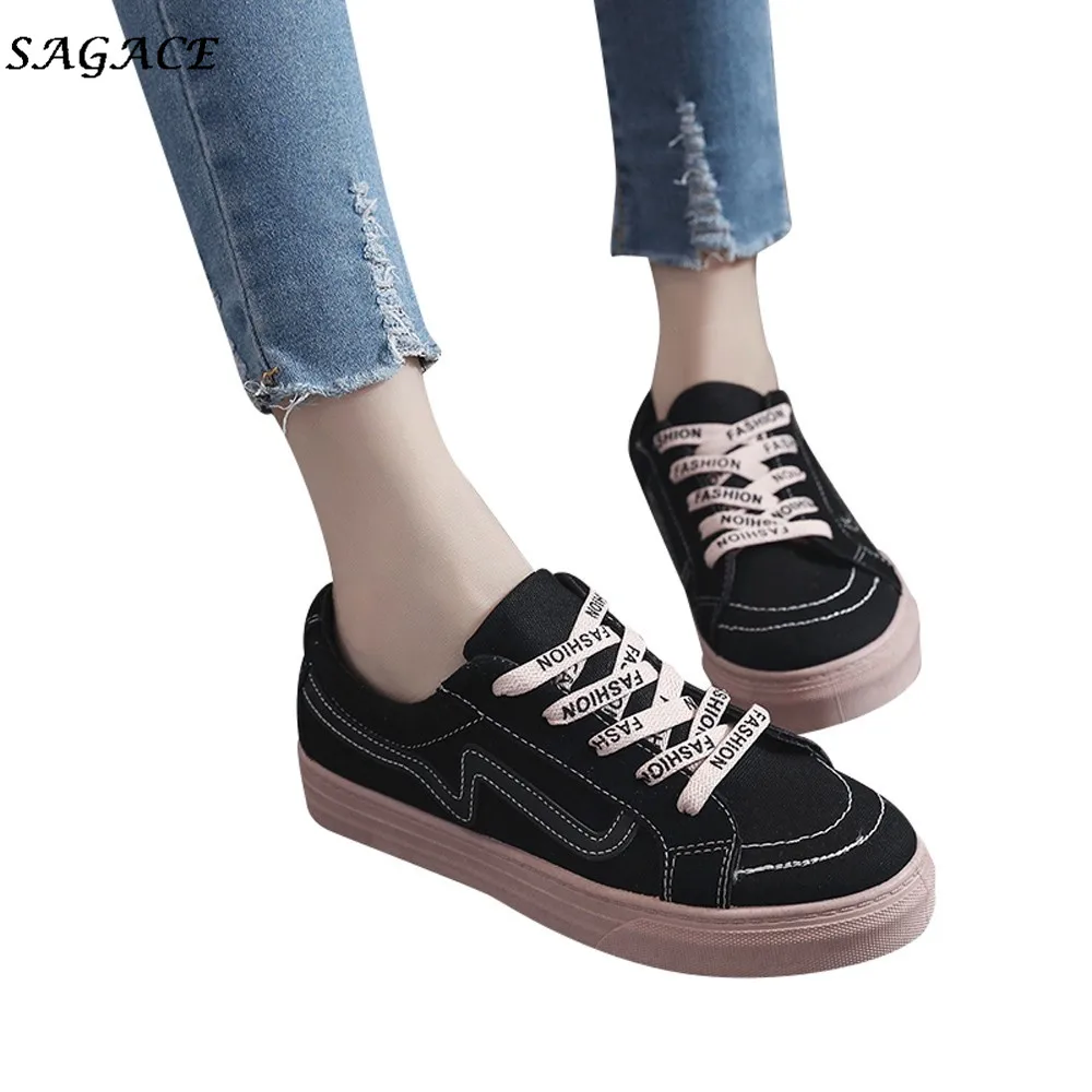 

CAGACE Shoes 2018 canvas Women 3cm Casual Shoes Vintage Student Banquet Fashion Shoes Lady walking outdoor shoes