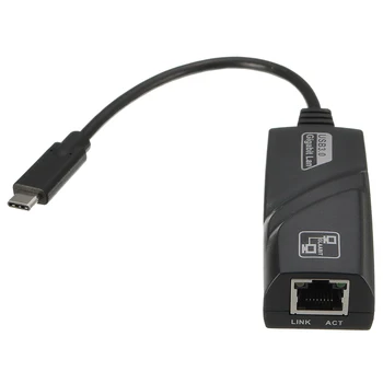 

Type-C Port to RJ45 Gigabit Ethernet LAN Network Cable USB 3.1 Adapter Black