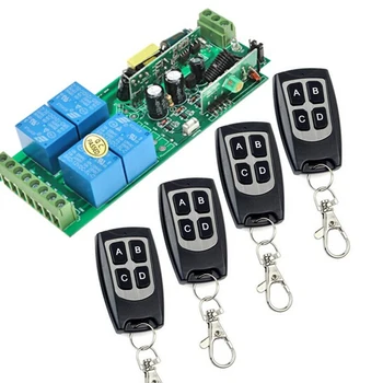 

85V 250V 110V 220V 230V 4CH RF Wireless Remote Control Relay Switch Security System Garage Doors, Rolling Gate Electric Doors
