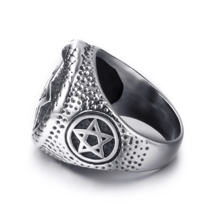 Мужские кольца из нержавеющей стали Ouroboros змеиная кожа ест хвост пентаграмма
