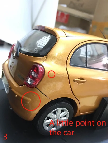 Модель Paudi 1/18 1:18 Масштаб Nissan March Micra оранжевая литая модель автомобиля Игрушечная модель автомобиля открываются двери