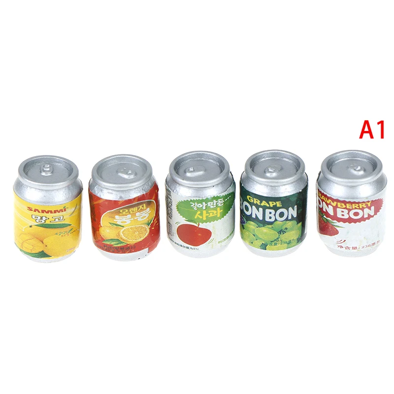 5PCS 1:12 Dollhouse Miniature Food Canned fruit For Doll Kitchen Toy Accessor Y4 