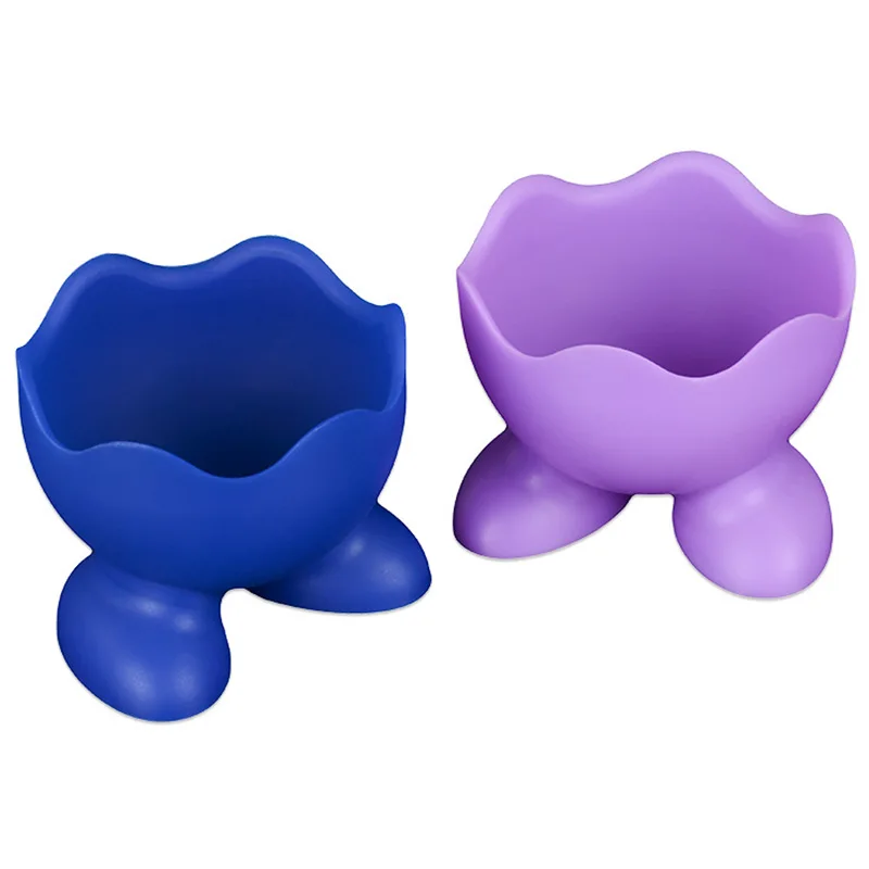 

2 Pcs Silicone Creative Egg Cup Holder Food Grade Silicone Boiled Cult Eggs Holder Boiler Eggcup Kitchen Cartoon Cooking Gadget