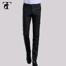 Темно-серый Slim Fit Осень Модный деловой костюм брюки размера плюс свадебное платье брюки