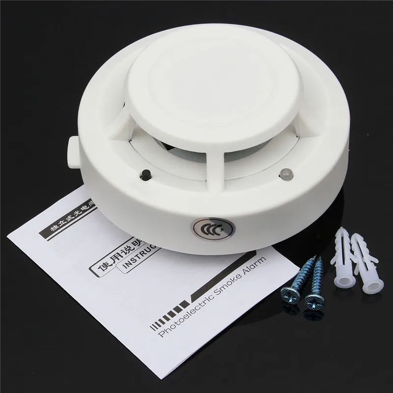 

High Sensitive 85DB DC 9V Fire Control Smoke Gas Odor Sensor Induction Alarm Detector Home Safely Security White