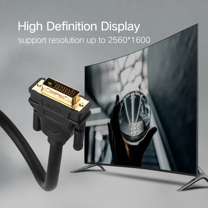 Ugreen DVI كابل DVI الذكور إلى DVI DVI-D 24 + 1 الذكور الذهب مطلي ذكر لذكر 1 M 2 m 3 m 5 M ل العارض رصد وصلة مزدوجة كابل