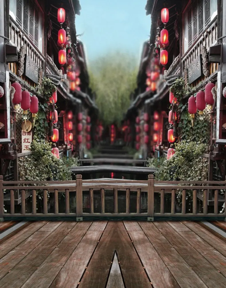 

5x7ft Chinese Traditional House Building Photography Backdrops Photo Props Studio Background