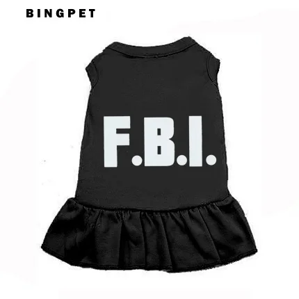 

F.B.I Personalized Printed Soft Fabric Cotton Cute Pet Cat Skirt Dog Dress for Small Large Dog Cats