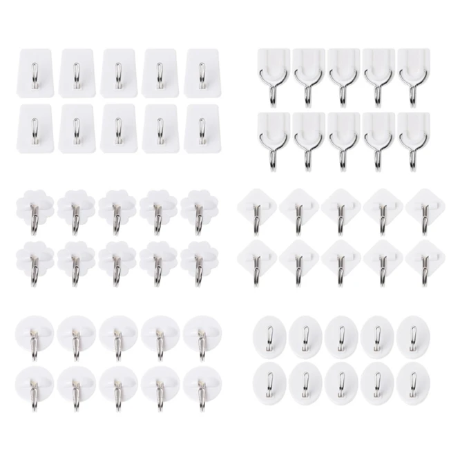 10-Pcs-Set-Kitchen-Bathroom-Plastic-Adhesive-Hook-Wall-Sticky-Mount-Hanger-Rack