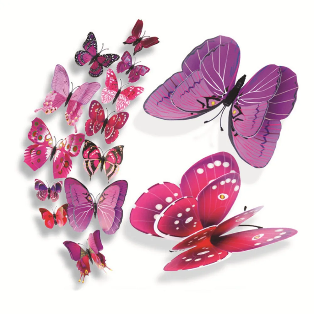 Plastic Wall Stickers Creative three dimensional Butterfly Art Home Living Room Background Stickerss|Наклейки на стену| |