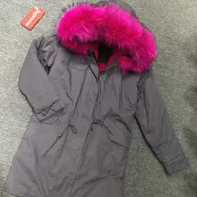 Серый длинный пуховик парка Рождество стиль mr Mrs зимняя меховая одежда, розовый модная длинная парка с мехом повседневная одежда