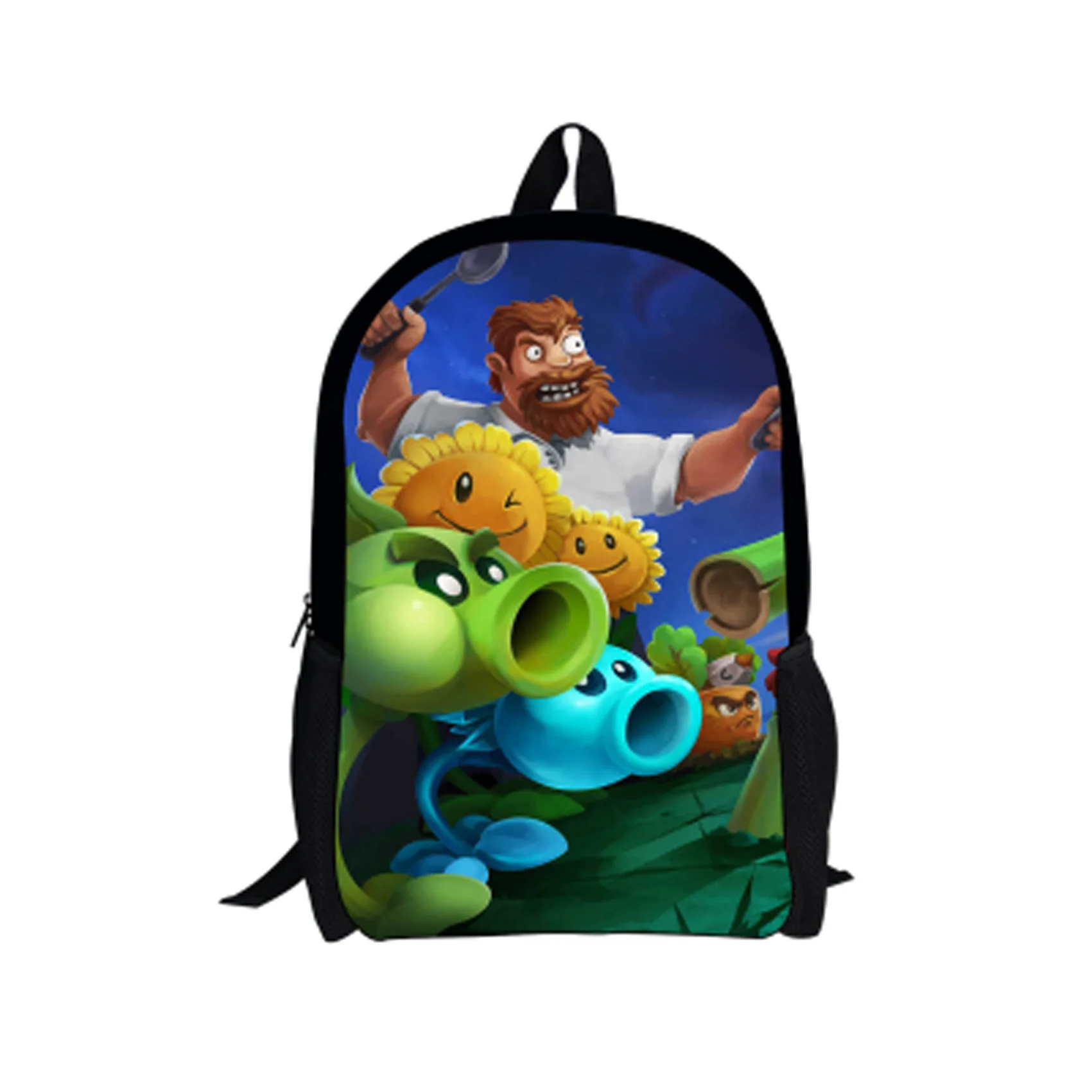 Plants Vs. Zombies Backpack - Anime Gaming Laptop Bag With USB Charging Port, Red Canvas School Bag